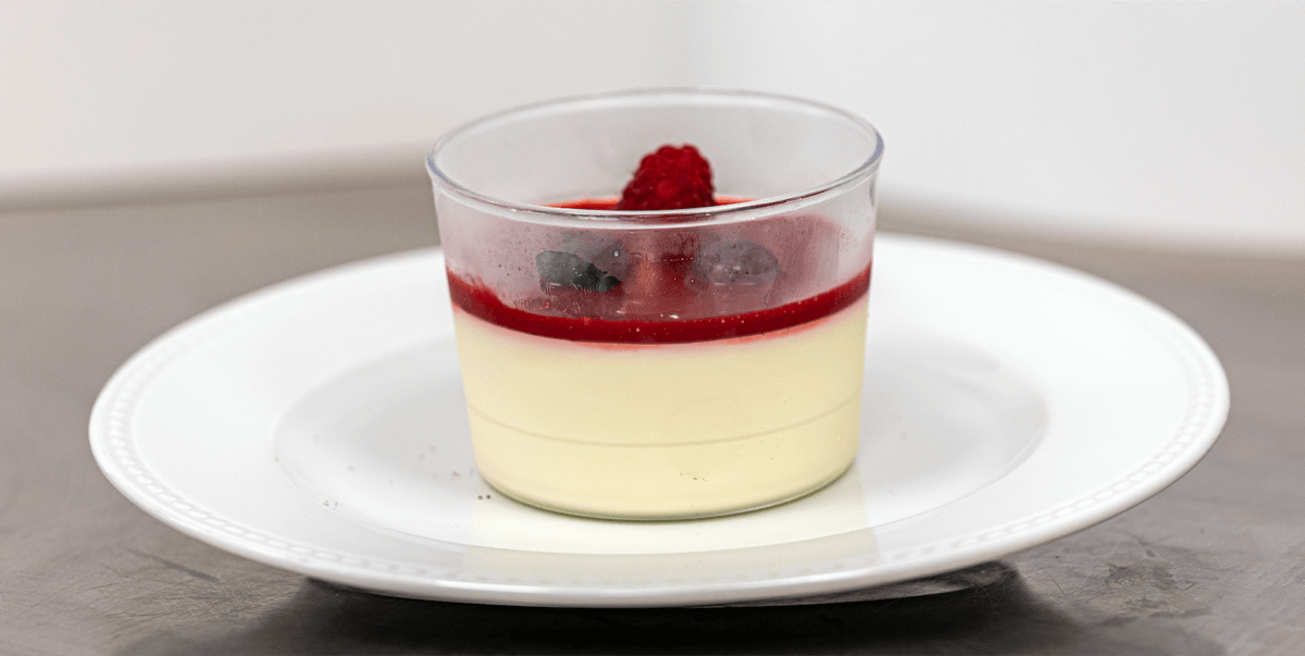 Panna cotta with Red berries coulis